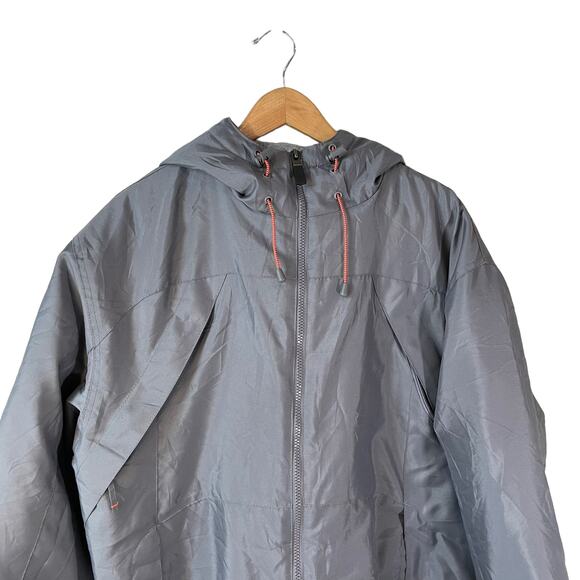ATHLETIC WORKS Mens Full Zip Hooded Windbreaker Jacket Gray M 38/40 Gorpcore Y2k - Picture 4 of 9